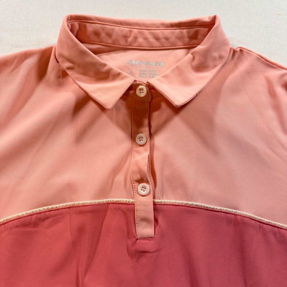 Jack Smith Golf Polo Shirt Womens XL Pink Colorblock Short Sleeve Activewear